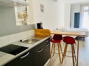 Charmant studio rénové avec terrasse, clim, et WIFI à 50m des Thermes - idéal pour curistes - FR-1-703-157